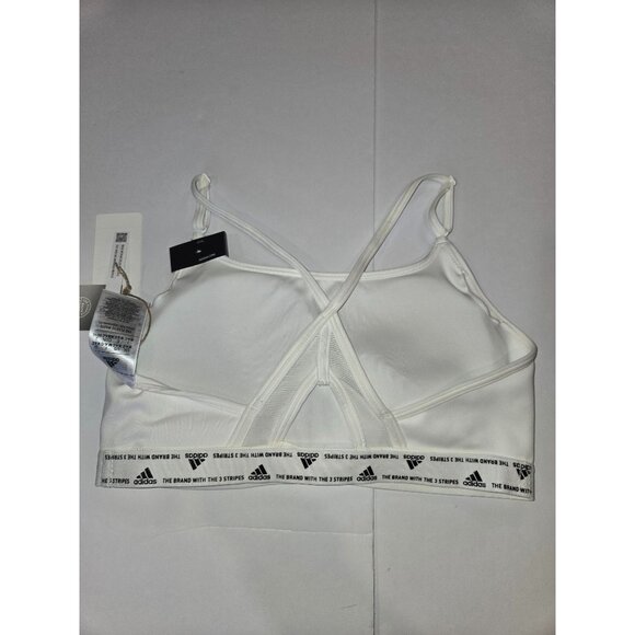 Adidas Aeroreact LS P Women's White Sport Bra White Women 40AC Light Support - Picture 10 of 11